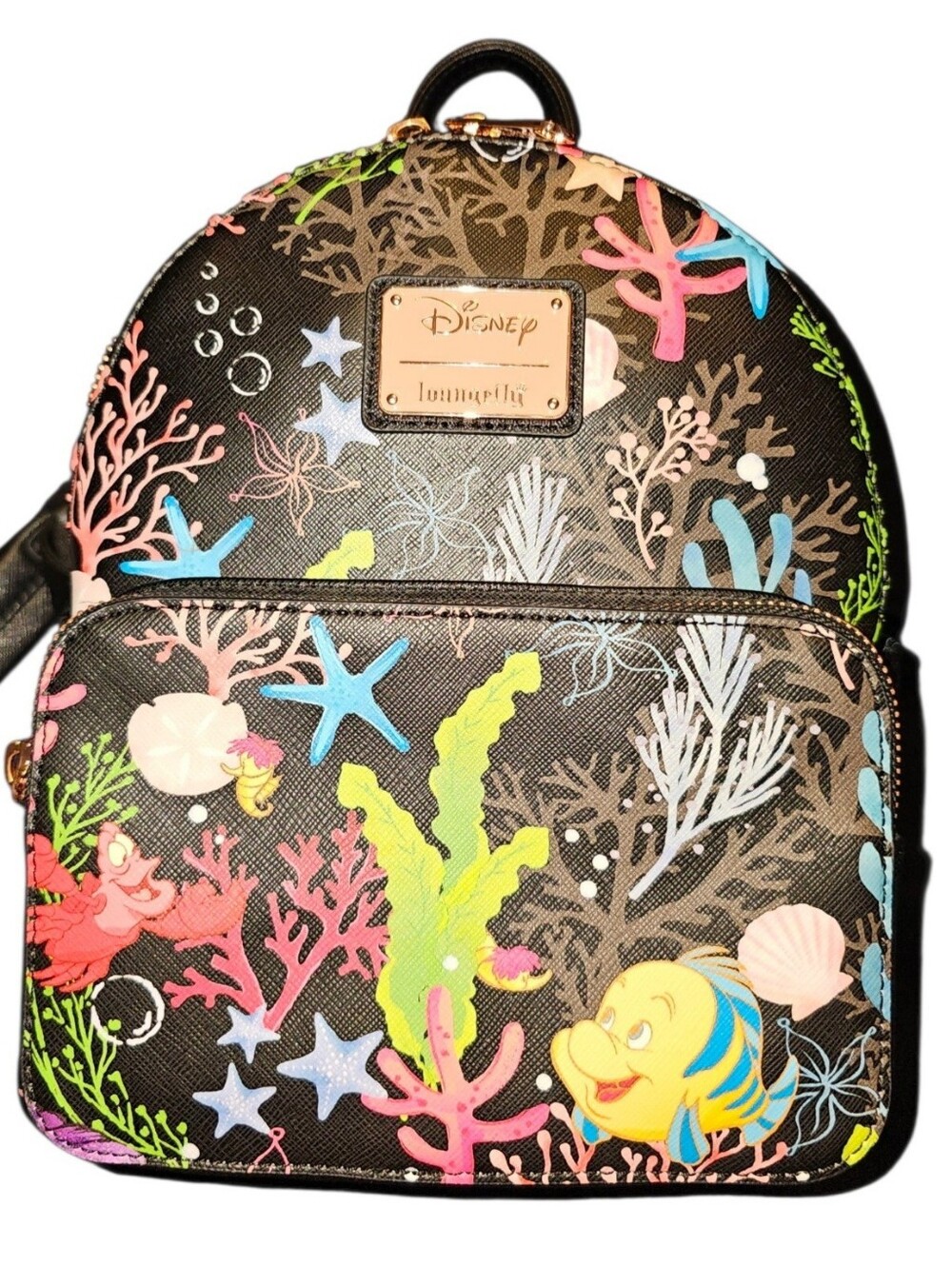 Loungefly Disney Ariel The Little Mermaid Mini Backpack Flounder Sebastian NWOT